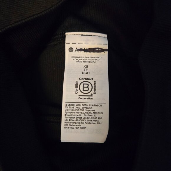 Athleta Black High Rise Ribbed Workout Leggings Contoured Acitvewear Women’s XS - Picture 4 of 4